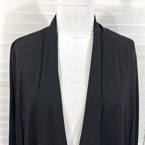 Torrid Cardigan Size 1X Super Soft Drape Open Front Black - Picture 4 of 12